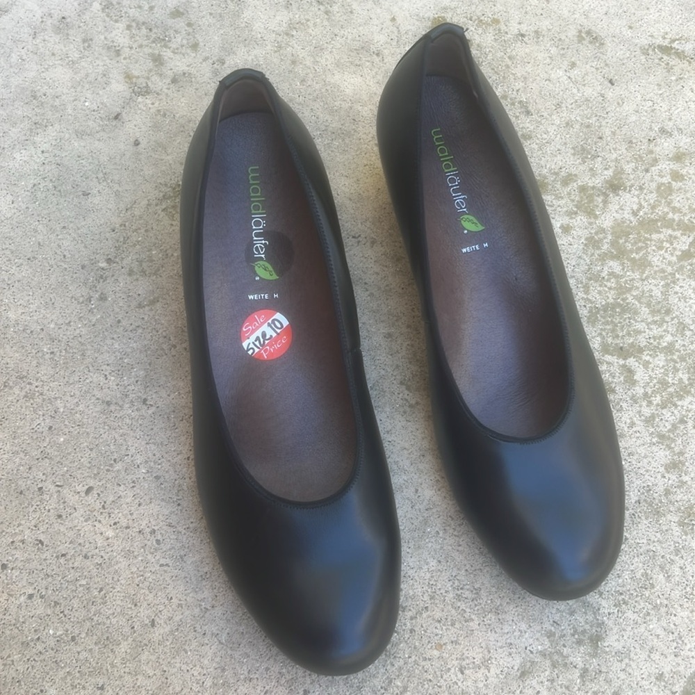 Waldlaufer Aisling Black Leather Pump Heels Women's Size 10